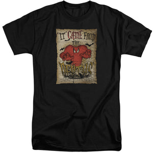 AN OFFCIALLY LICENSED LOONEY TUNES THE DEPTHS MEN'S TALL FIT T-SHIRT BLACK