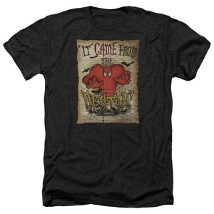 AN OFFCIALLY LICENSED LOONEY TUNES THE DEPTHS MEN'S HEATHER T-SHIRT CHARCOAL