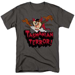 AN OFFCIALLY LICENSED LOONEY TUNES TAZ TERROR MEN'S REGULAR FIT T-SHIRT CHARCOAL