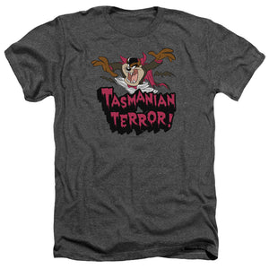 AN OFFCIALLY LICENSED LOONEY TUNES TAZ TERROR MEN'S HEATHER T-SHIRT CHARCOAL