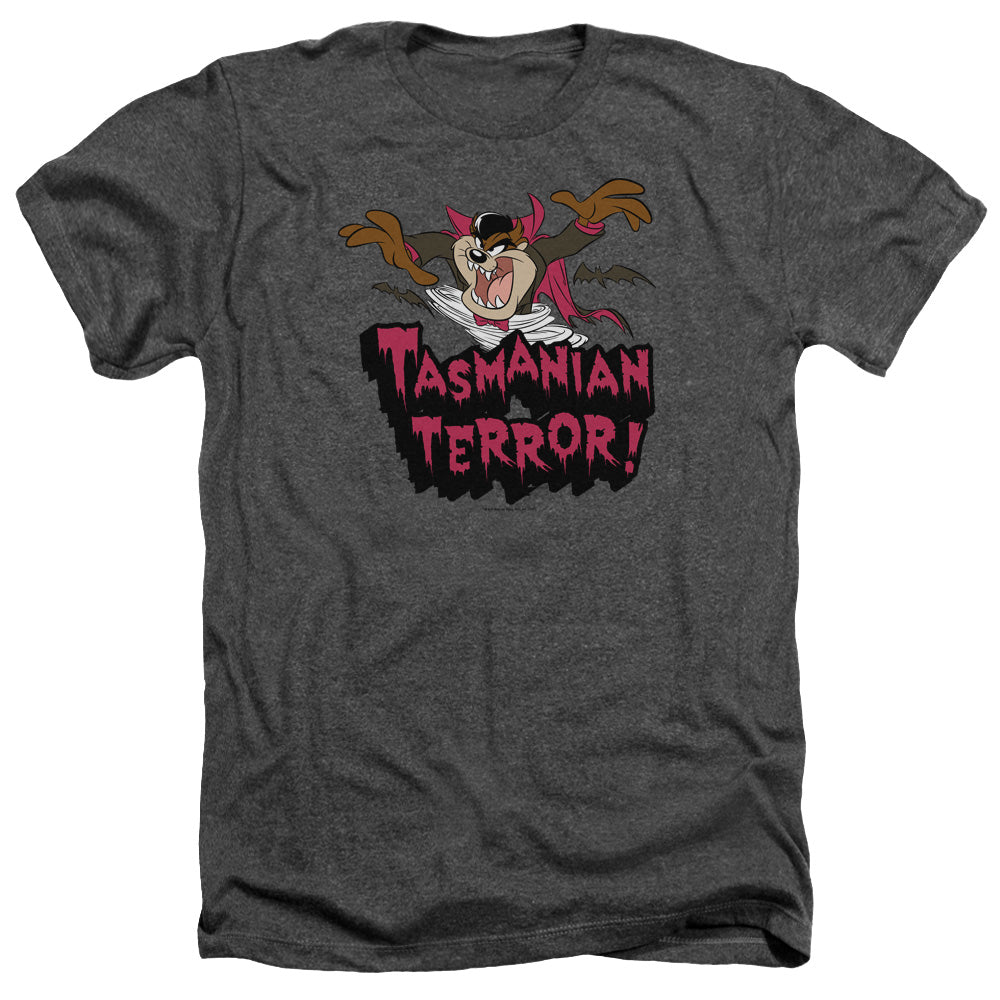 AN OFFCIALLY LICENSED LOONEY TUNES TAZ TERROR MEN'S HEATHER T-SHIRT CHARCOAL