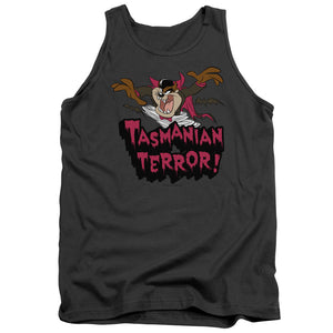 AN OFFCIALLY LICENSED LOONEY TUNES TAZ TERROR ADULT UNISEX TANK TOP CHARCOAL