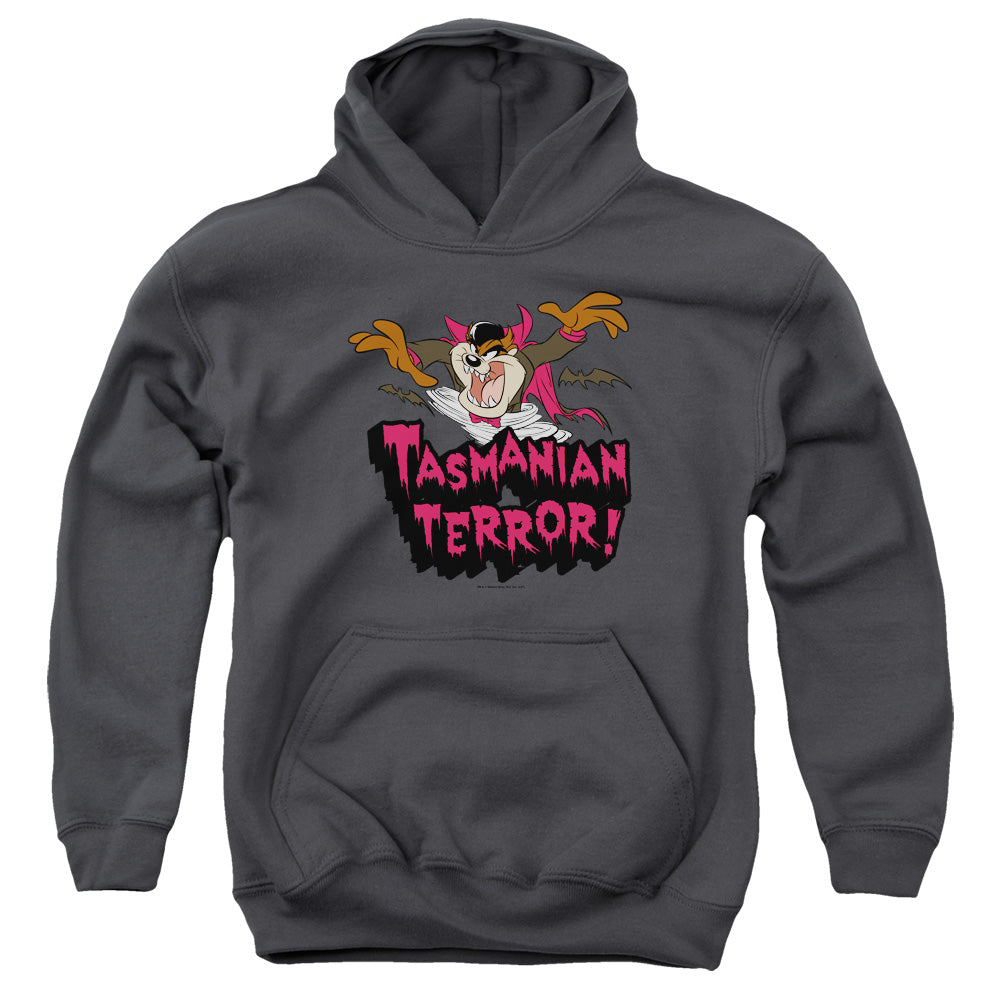 AN OFFCIALLY LICENSED LOONEY TUNES TAZ TERROR YOUTH HOODIE CHARCOAL