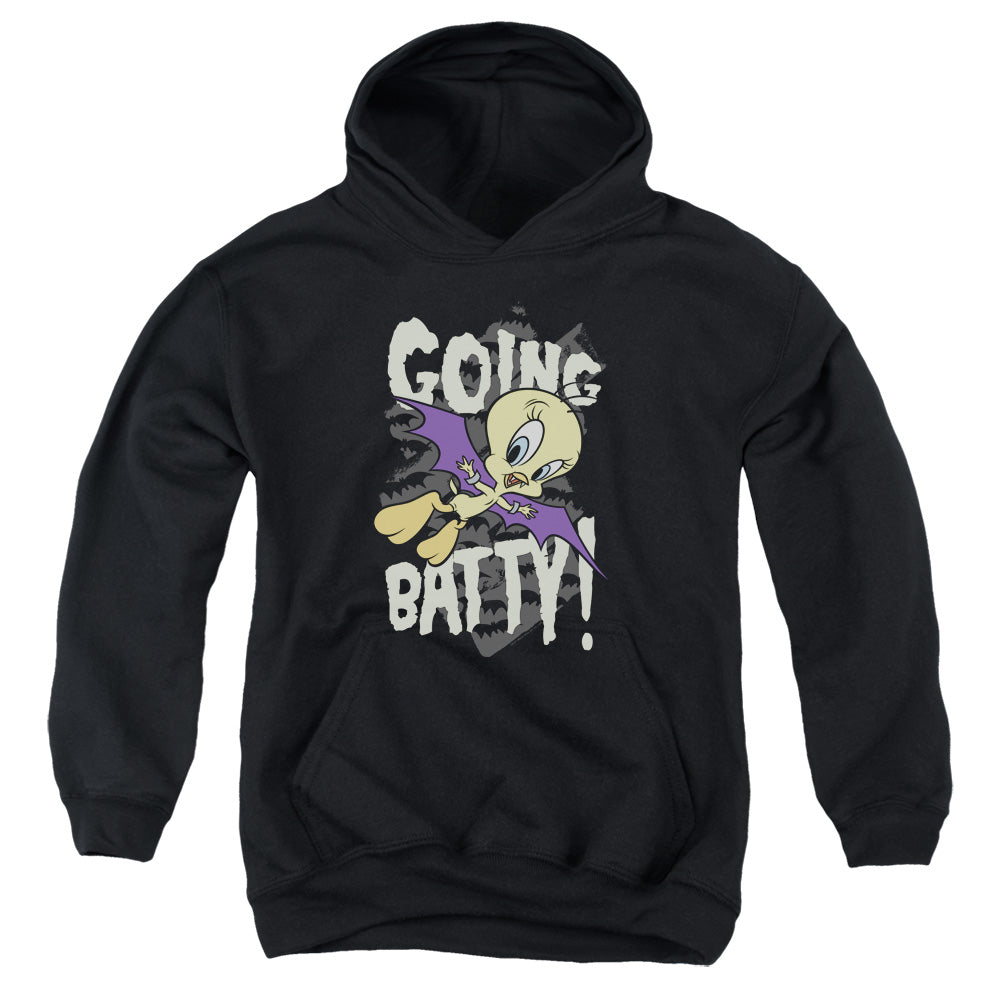 AN OFFCIALLY LICENSED LOONEY TUNES GOING BATTY YOUTH HOODIE BLACK