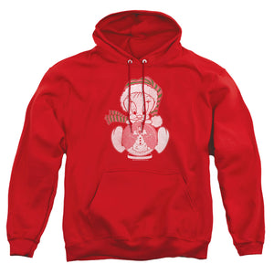AN OFFCIALLY LICENSED LOONEY TUNES TWEEY GLOBE ADULT UNISEX PULLOVER HOODIE RED