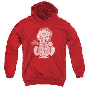 AN OFFCIALLY LICENSED LOONEY TUNES TWEEY GLOBE YOUTH HOODIE RED