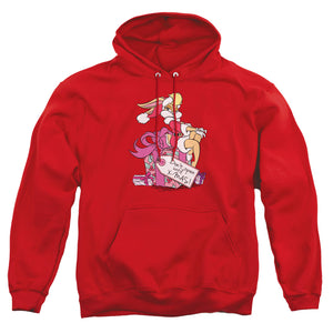 AN OFFCIALLY LICENSED LOONEY TUNES LOLA PRESENT ADULT UNISEX PULLOVER HOODIE RED