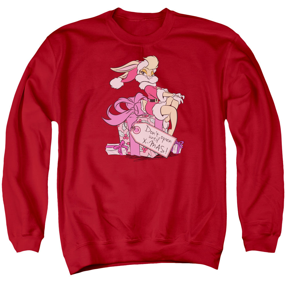 AN OFFCIALLY LICENSED LOONEY TUNES LOLA PRESENT ADULT UNISEX CREWNECK SWEATSHIRT RED