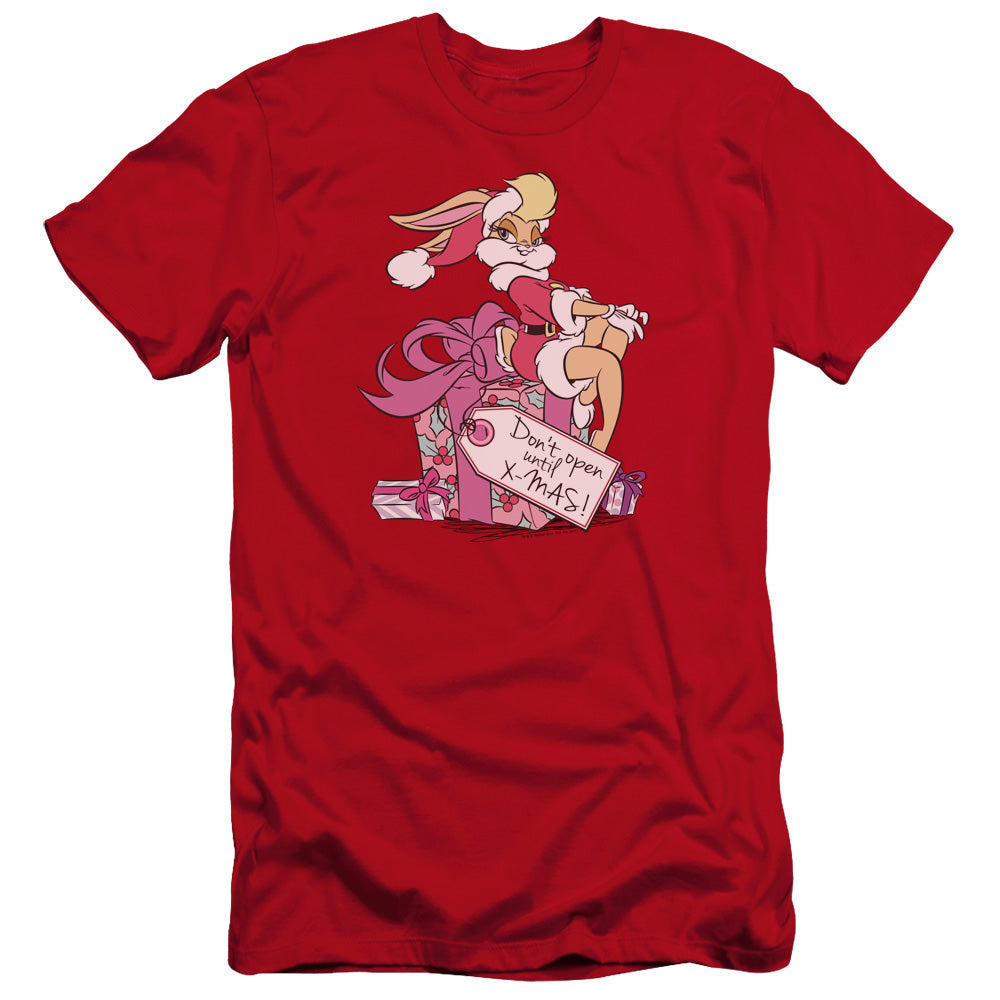 AN OFFCIALLY LICENSED LOONEY TUNES LOLA PRESENT MEN'S PREMIUM SLIM FIT T-SHIRT RED