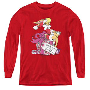 AN OFFCIALLY LICENSED LOONEY TUNES LOLA PRESENT YOUTH LONG SLEEVE T-SHIRT RED