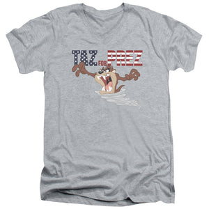 AN OFFCIALLY LICENSED LOONEY TUNES TAZ FOR PREZ 3 MEN'S V-NECK T-SHIRT ATHLETIC HEATHER