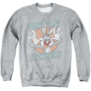 AN OFFCIALLY LICENSED LOONEY TUNES AINT I A STINKER ADULT UNISEX CREWNECK SWEATSHIRT ATHLETIC HEATHER