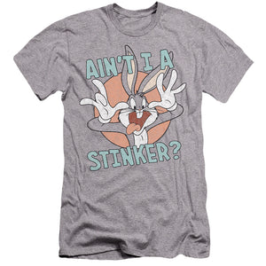 AN OFFCIALLY LICENSED LOONEY TUNES AINT I A STINKER MEN'S PREMIUM SLIM FIT T-SHIRT ATHLETIC HEATHER