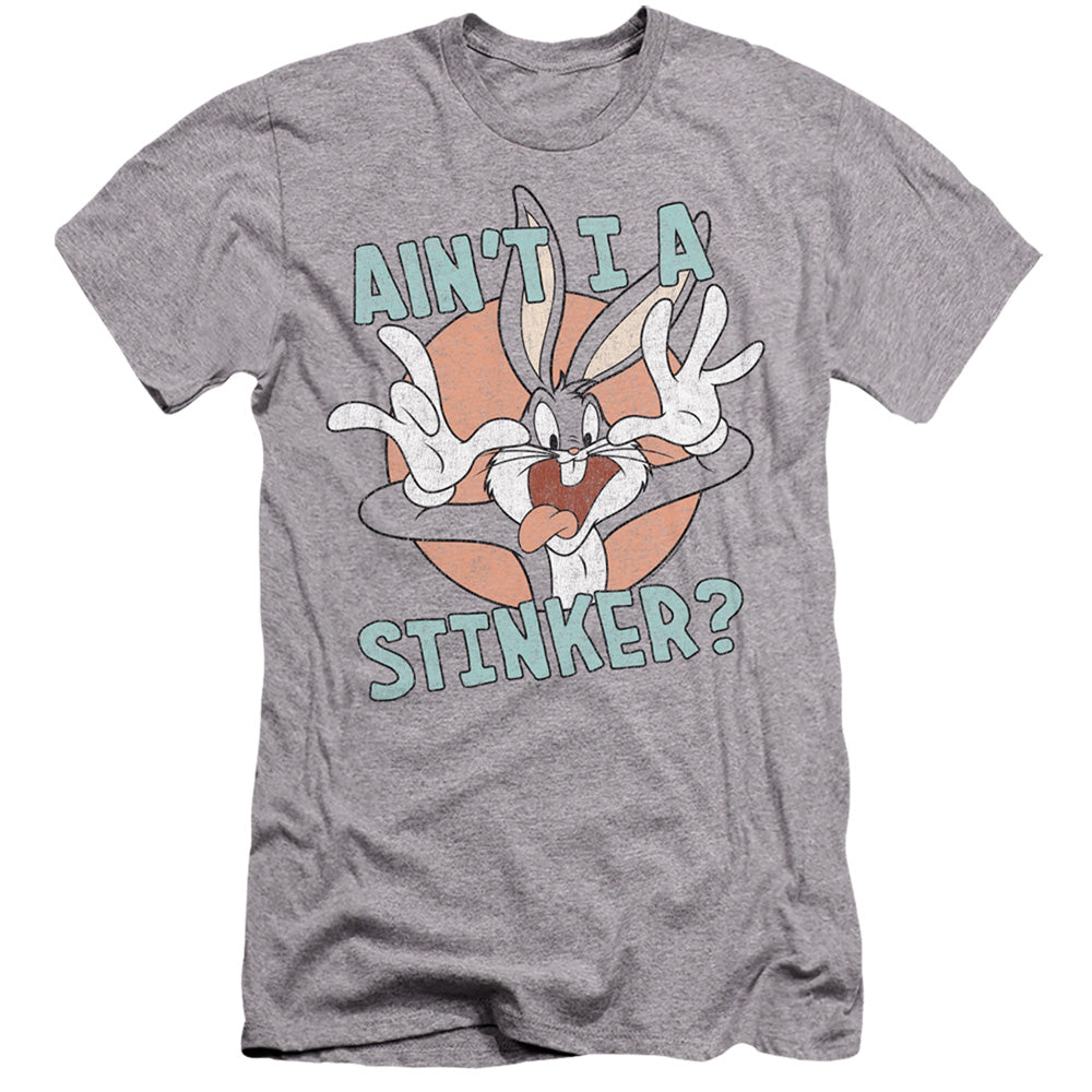 AN OFFCIALLY LICENSED LOONEY TUNES AINT I A STINKER MEN'S PREMIUM SLIM FIT T-SHIRT ATHLETIC HEATHER