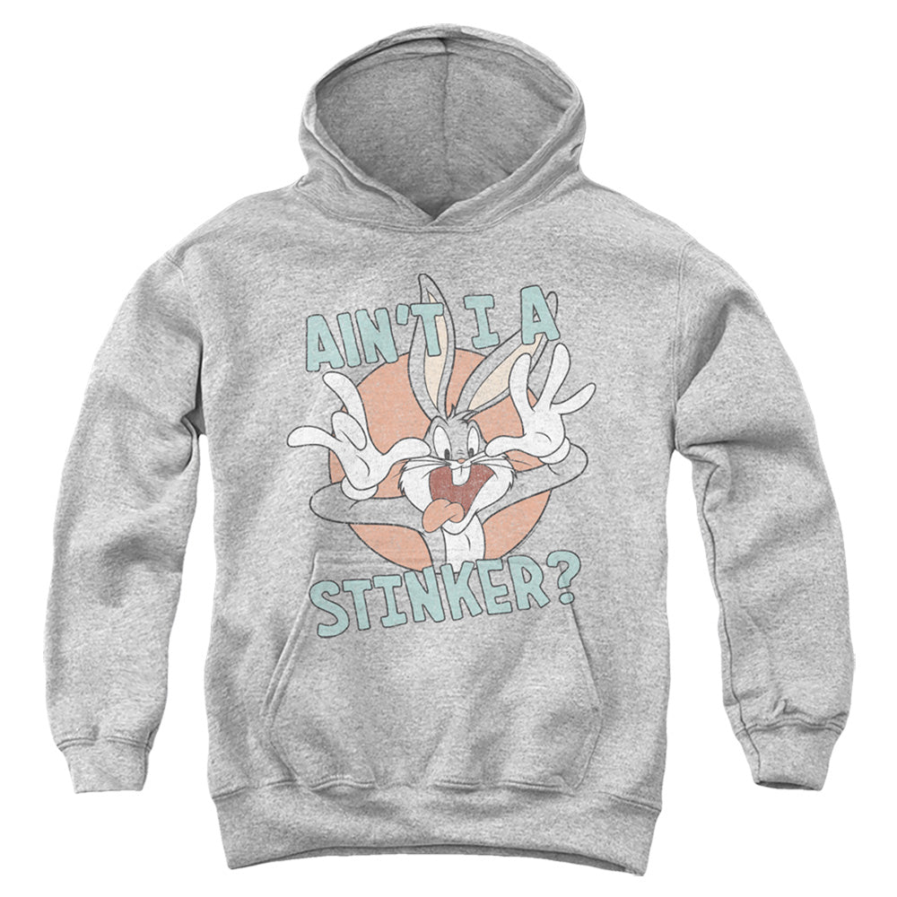 AN OFFCIALLY LICENSED LOONEY TUNES AINT I A STINKER YOUTH HOODIE ATHLETIC HEATHER