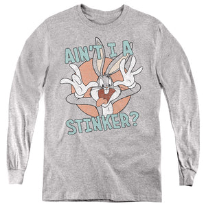 AN OFFCIALLY LICENSED LOONEY TUNES AINT I A STINKER YOUTH LONG SLEEVE T-SHIRT ATHLETIC HEATHER