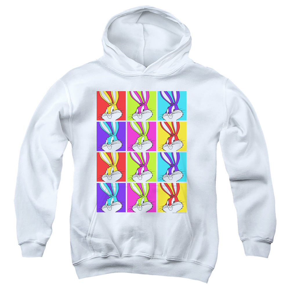 AN OFFCIALLY LICENSED LOONEY TUNES BUGS TILES YOUTH HOODIE WHITE