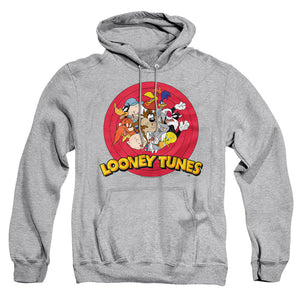 AN OFFCIALLY LICENSED LOONEY TUNES GROUP ADULT UNISEX PULLOVER HOODIE ATHLETIC HEATHER