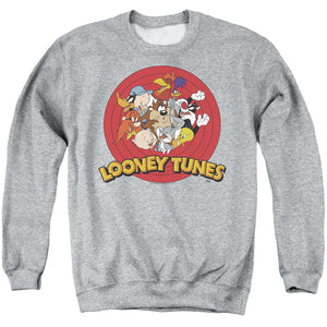 AN OFFCIALLY LICENSED LOONEY TUNES GROUP ADULT UNISEX CREWNECK SWEATSHIRT ATHLETIC HEATHER