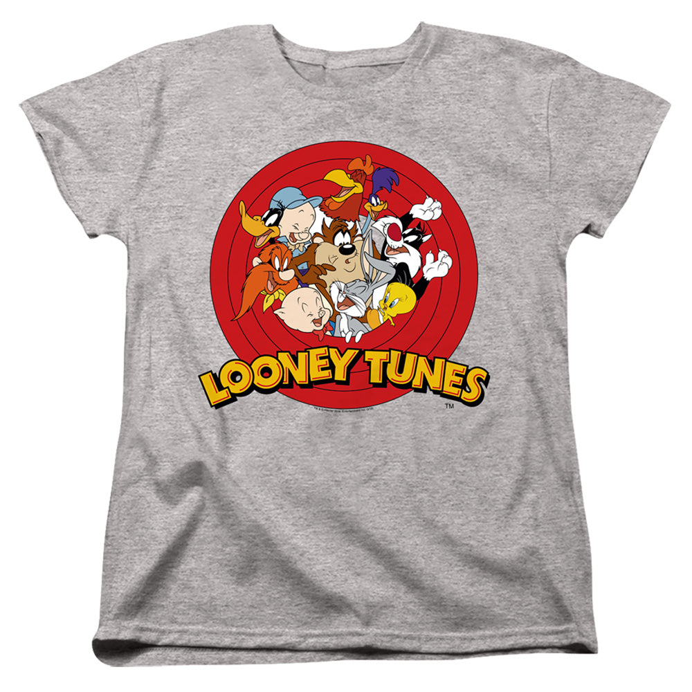 AN OFFCIALLY LICENSED LOONEY TUNES GROUP WOMEN'S REGULAR FIT T-SHIRT ATHLETIC HEATHER