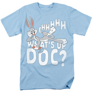 AN OFFCIALLY LICENSED LOONEY TUNES WHATS UP MEN'S REGULAR FIT T-SHIRT LIGHT BLUE