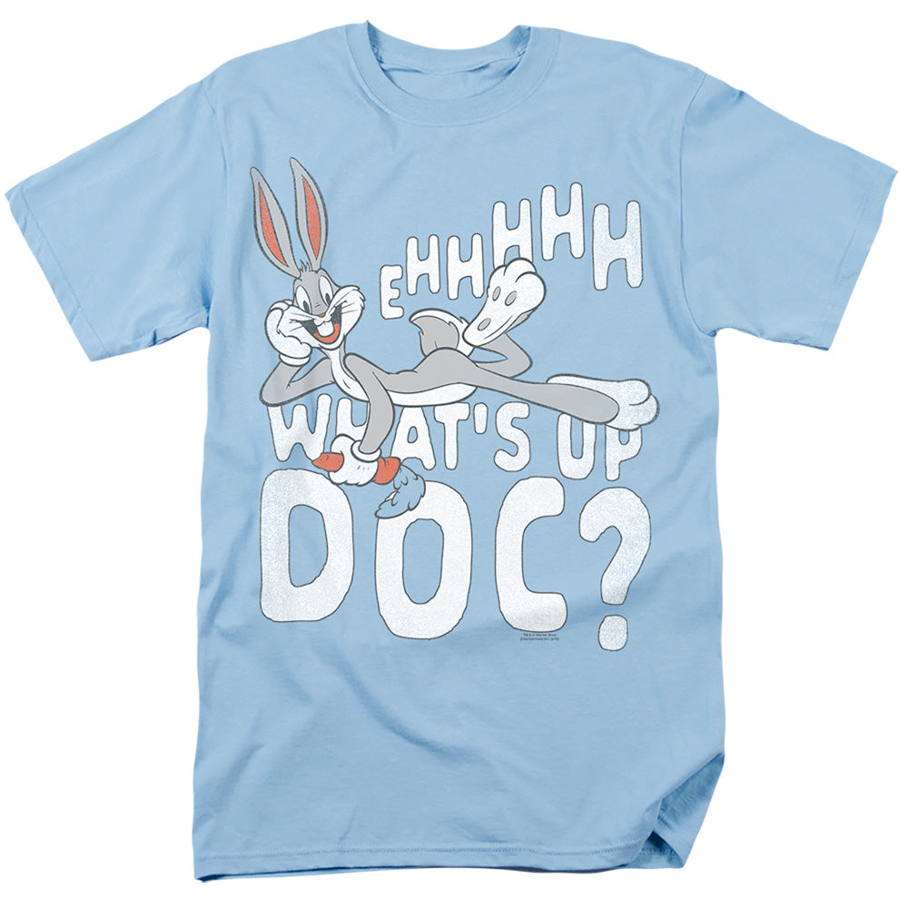 AN OFFCIALLY LICENSED LOONEY TUNES WHATS UP MEN'S REGULAR FIT T-SHIRT LIGHT BLUE