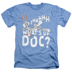 AN OFFCIALLY LICENSED LOONEY TUNES WHATS UP MEN'S HEATHER T-SHIRT LIGHT BLUE