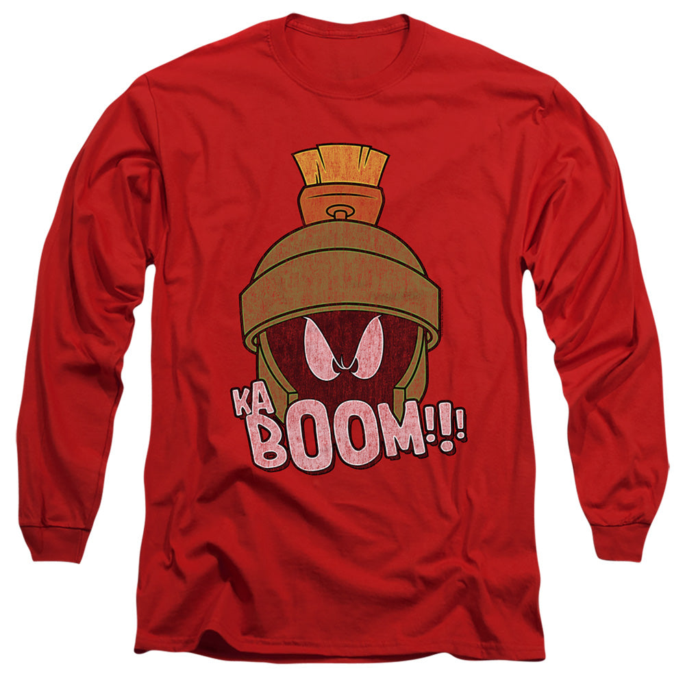 AN OFFCIALLY LICENSED LOONEY TUNES KABOOM MEN'S LONG SLEEVE T-SHIRT RED