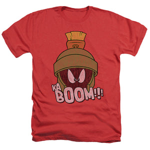 AN OFFCIALLY LICENSED LOONEY TUNES KABOOM MEN'S HEATHER T-SHIRT RED