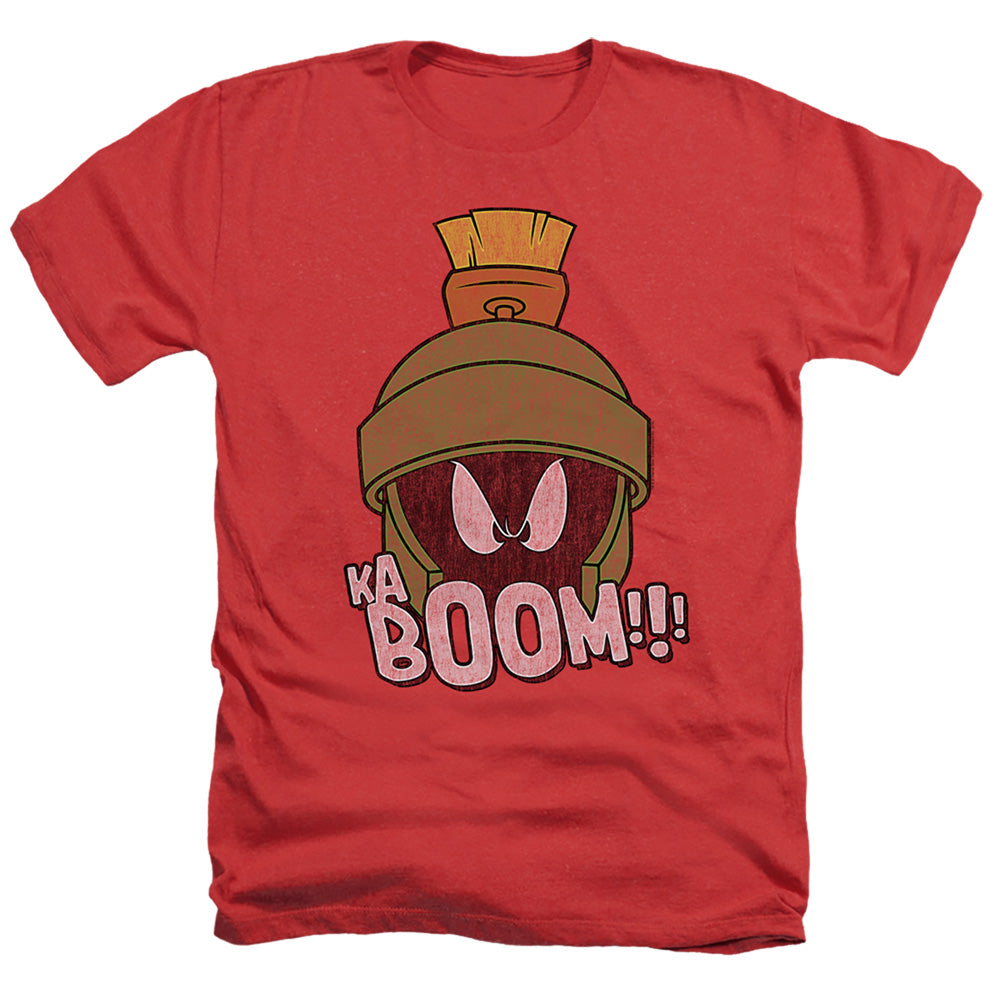 AN OFFCIALLY LICENSED LOONEY TUNES KABOOM MEN'S HEATHER T-SHIRT RED