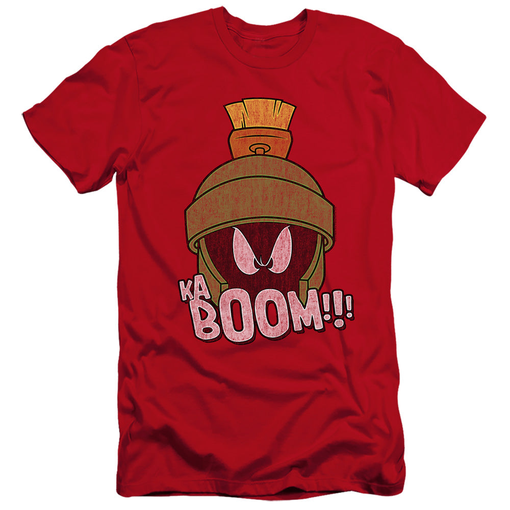 AN OFFCIALLY LICENSED LOONEY TUNES KABOOM MEN'S PREMIUM SLIM FIT T-SHIRT RED