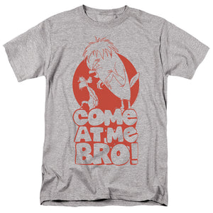 AN OFFCIALLY LICENSED LOONEY TUNES COME AT ME MEN'S REGULAR FIT T-SHIRT ATHLETIC HEATHER
