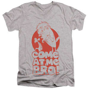 AN OFFCIALLY LICENSED LOONEY TUNES COME AT ME MEN'S V-NECK T-SHIRT ATHLETIC HEATHER