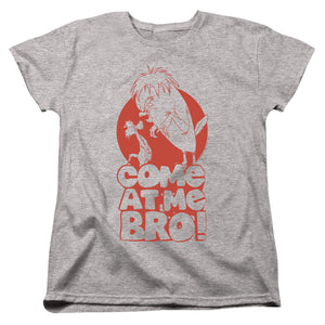 AN OFFCIALLY LICENSED LOONEY TUNES COME AT ME WOMEN'S REGULAR FIT T-SHIRT ATHLETIC HEATHER
