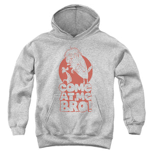 AN OFFCIALLY LICENSED LOONEY TUNES COME AT ME YOUTH HOODIE ATHLETIC HEATHER