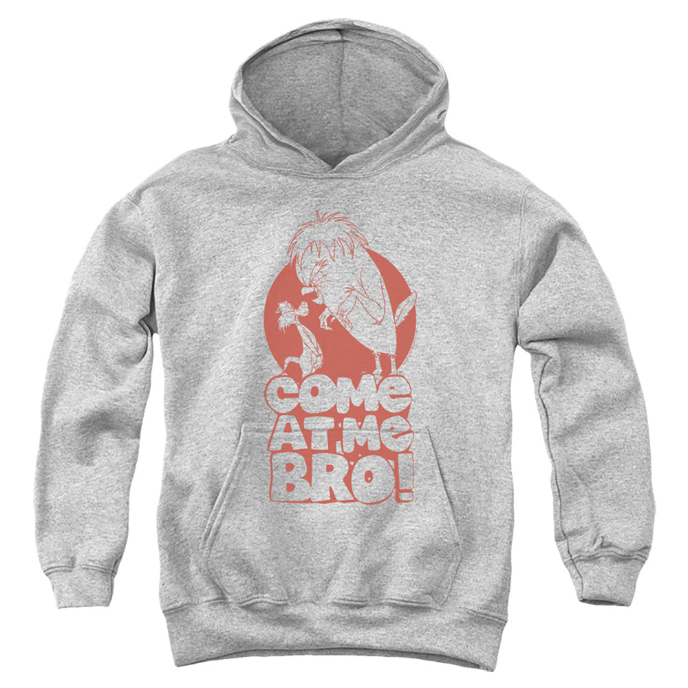 AN OFFCIALLY LICENSED LOONEY TUNES COME AT ME YOUTH HOODIE ATHLETIC HEATHER