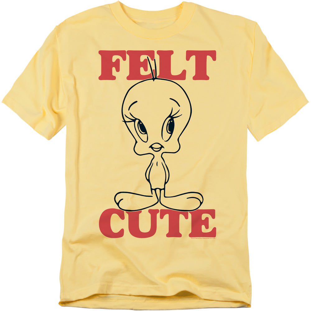 AN OFFCIALLY LICENSED LOONEY TUNES FELT CUTE MEN'S REGULAR FIT T-SHIRT WHITE