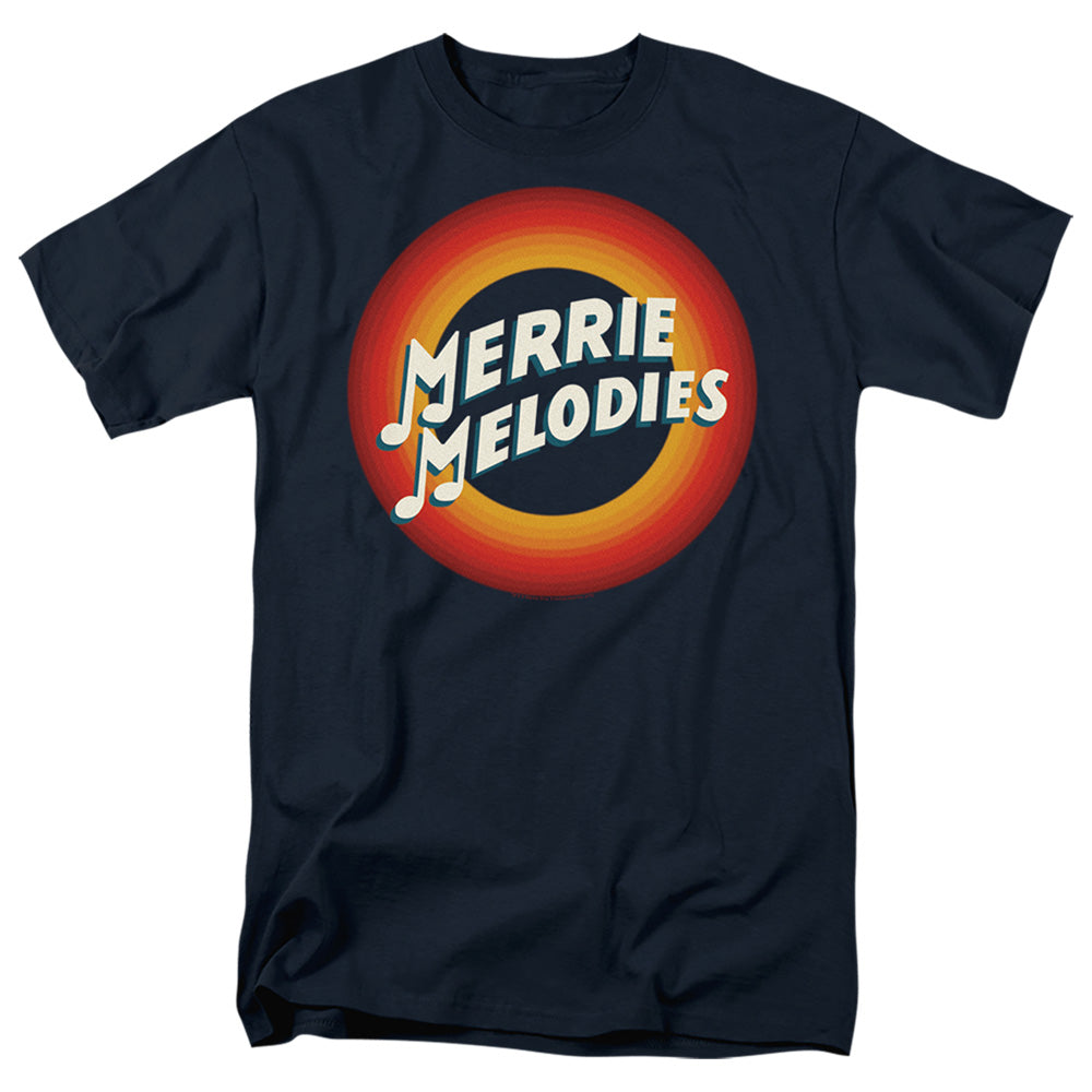 AN OFFCIALLY LICENSED LOONEY TUNES MERRIE LOGO MEN'S REGULAR FIT T-SHIRT NAVY