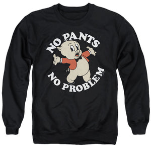 AN OFFCIALLY LICENSED LOONEY TUNES NO PANTS ADULT UNISEX CREWNECK SWEATSHIRT BLACK