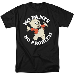 AN OFFCIALLY LICENSED LOONEY TUNES NO PANTS MEN'S REGULAR FIT T-SHIRT BLACK