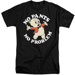 AN OFFCIALLY LICENSED LOONEY TUNES NO PANTS MEN'S TALL FIT T-SHIRT BLACK