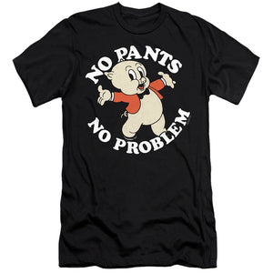 AN OFFCIALLY LICENSED LOONEY TUNES NO PANTS MEN'S PREMIUM SLIM FIT T-SHIRT BLACK