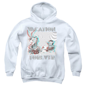 AN OFFCIALLY LICENSED LOONEY TUNES VACATION FOREVER YOUTH HOODIE WHITE