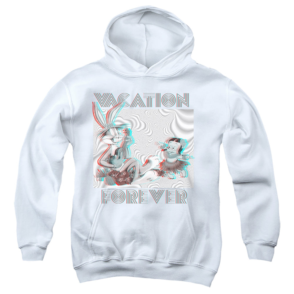 AN OFFCIALLY LICENSED LOONEY TUNES VACATION FOREVER YOUTH HOODIE WHITE