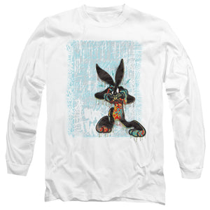 AN OFFCIALLY LICENSED LOONEY TUNES GRAFFITI RABBIT MEN'S LONG SLEEVE T-SHIRT WHITE