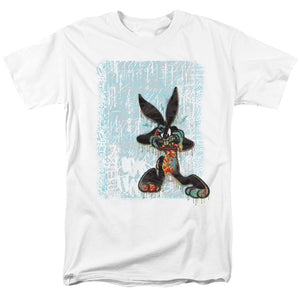AN OFFCIALLY LICENSED LOONEY TUNES GRAFFITI RABBIT MEN'S REGULAR FIT T-SHIRT WHITE