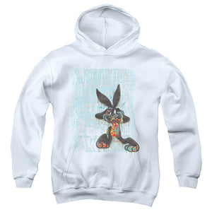AN OFFCIALLY LICENSED LOONEY TUNES GRAFFITI RABBIT YOUTH HOODIE WHITE