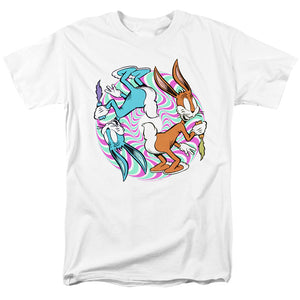 AN OFFCIALLY LICENSED LOONEY TUNES WACKY WABBIT MEN'S REGULAR FIT T-SHIRT WHITE