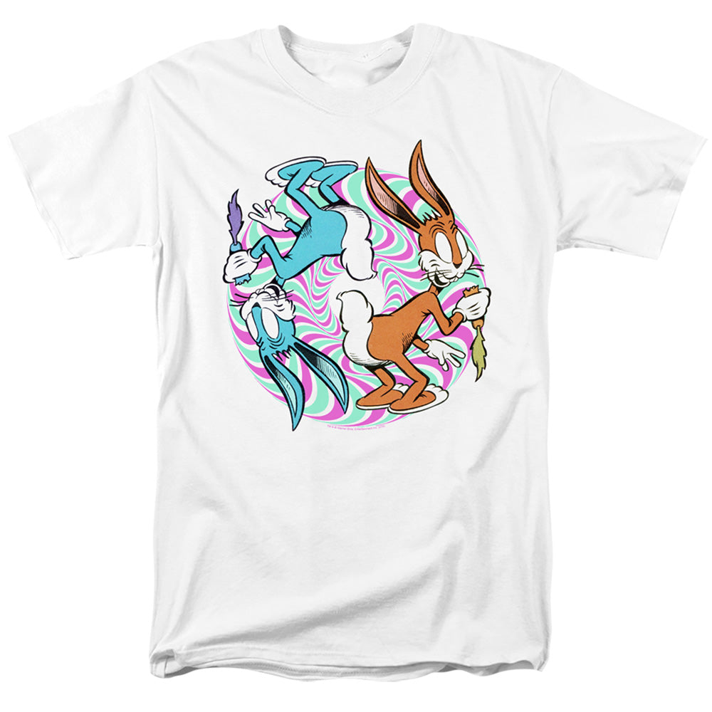 AN OFFCIALLY LICENSED LOONEY TUNES WACKY WABBIT MEN'S REGULAR FIT T-SHIRT WHITE