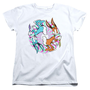 AN OFFCIALLY LICENSED LOONEY TUNES WACKY WABBIT WOMEN'S REGULAR FIT T-SHIRT WHITE